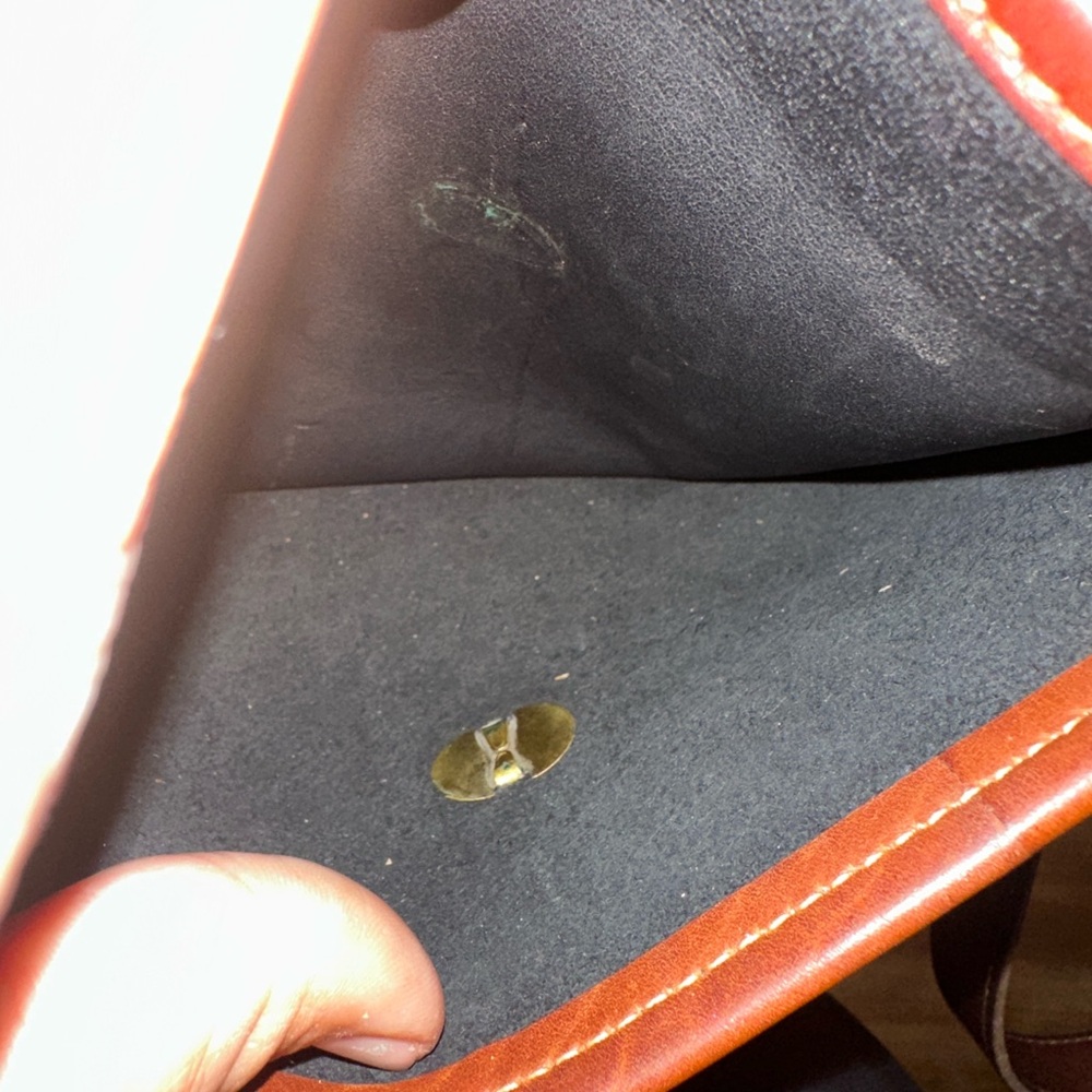 COACH Vintage 80s Turnlock Brown And Black Leather Spectator Bag with Brass - Picture 8 of 12